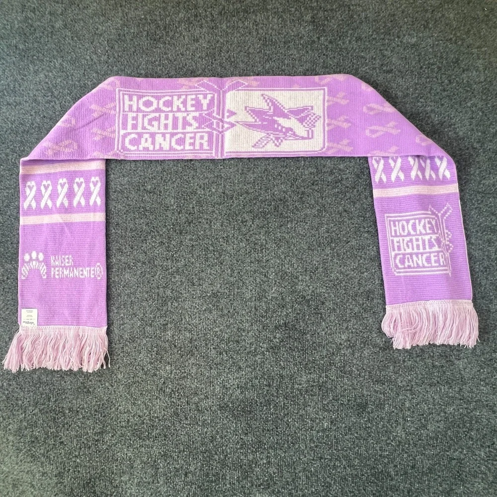 Idegy San Jose Sharks NHL Ice Hockey Fights Cancer Scarf Womens 60